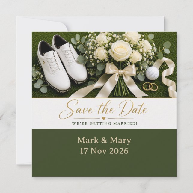 Golf Wedding Save the Date Invitation  (Front)