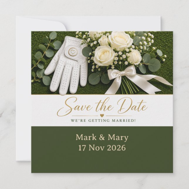 Golf Wedding Save the Date Invitation  (Front)