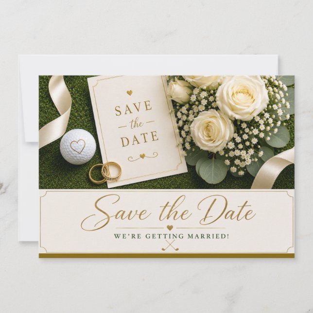 Golf Wedding Save the Date Invitation  (Front)