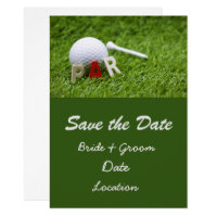 Golf Wedding save the date par to pair with ball Invitation