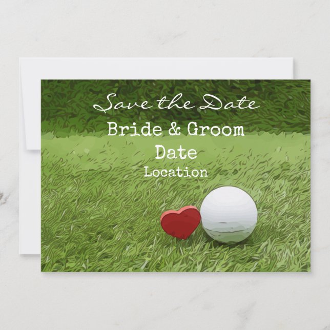 Golf Wedding save the date with love golfer Invitation (Front)
