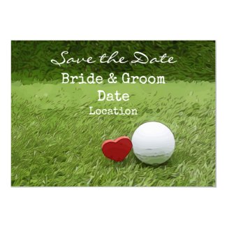 Golf Wedding save the date with love golfer Invitation
