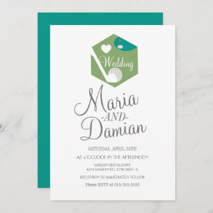 Golf Wedding Sports Simple Logo Invitation