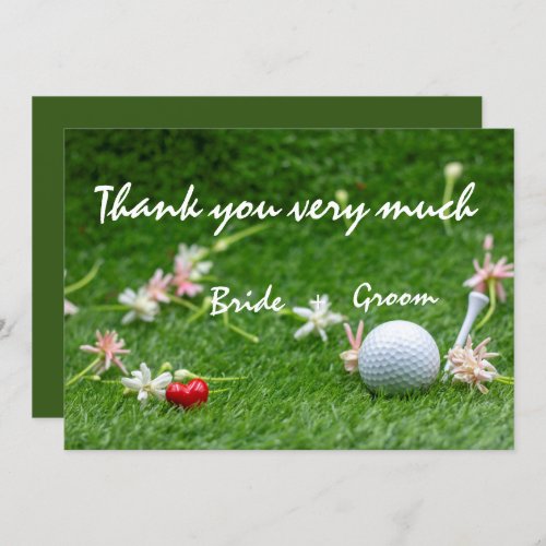 Golf Wedding thank you card