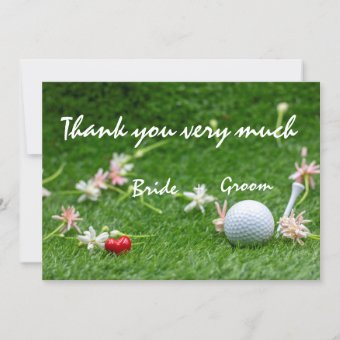 Golf Wedding thank you card | Zazzle