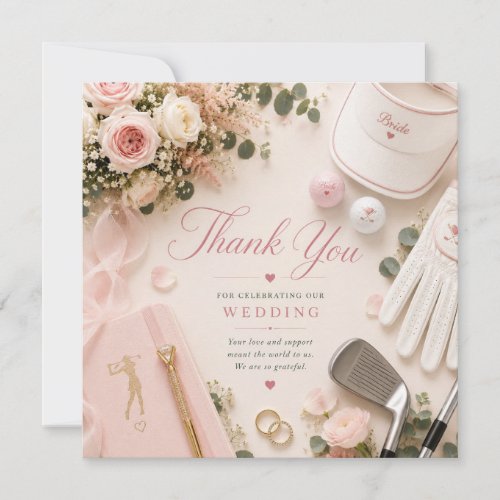 Golf Wedding  Thank You Card