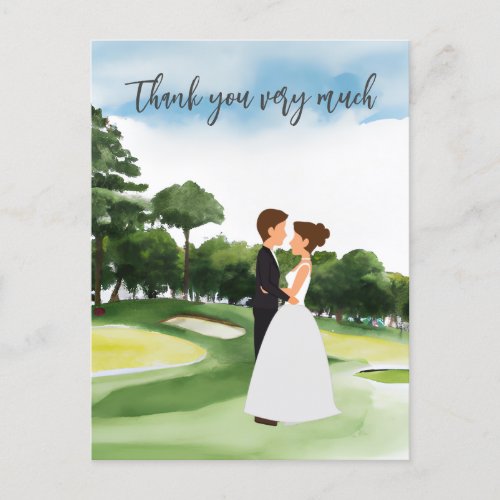 Golf  wedding Thank you card for golfer 