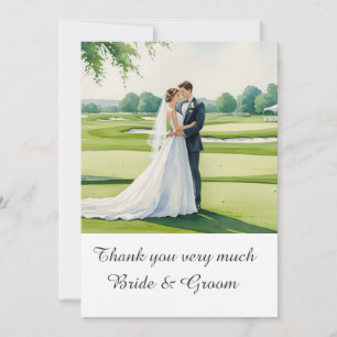 Golf Wedding Thank you card for Golfer watercolor