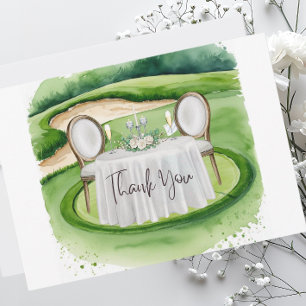 Golf Wedding Thank you card for Golfer watercolor