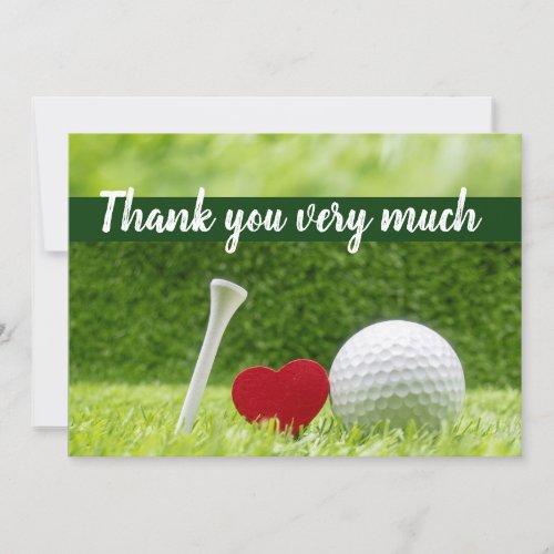 Golf wedding  Thank you card with love and tee