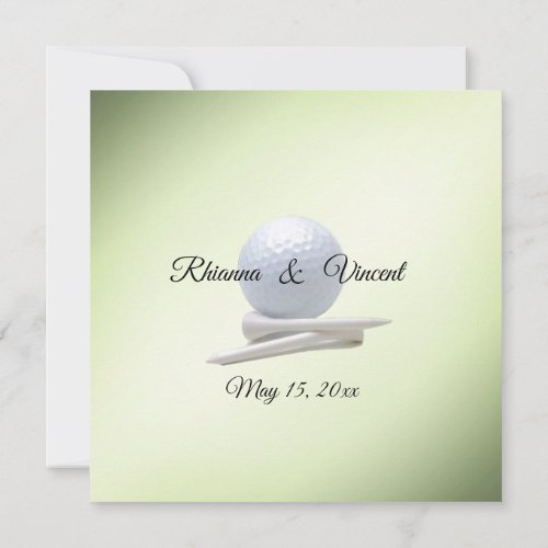 Golf Wedding Theme Green Invitations