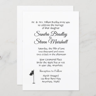 Golf Wedding Theme Invitation