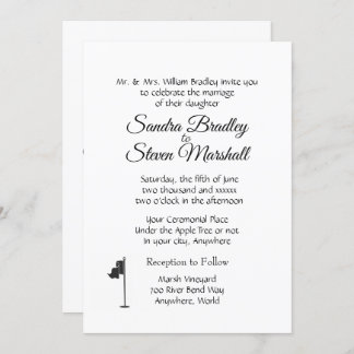 Golf Wedding Theme  Invitation