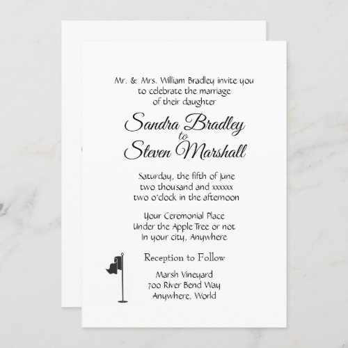 Golf Wedding Theme  Invitation