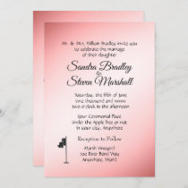 Golf Wedding Theme Pink Invitations