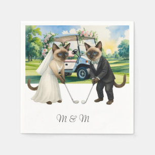 Golf Wedding themed for Cat Lovers Napkins