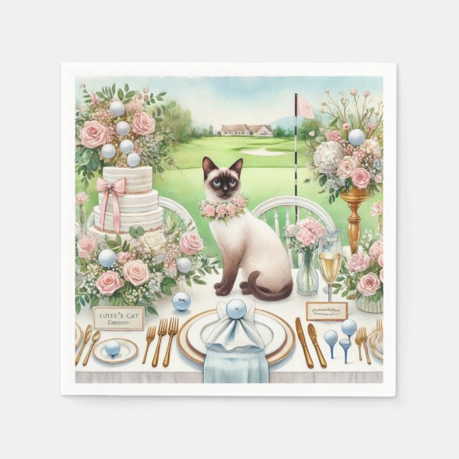 Golf Wedding themed for Cat Lovers Napkins (Front)