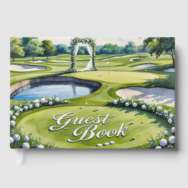  Golf Wedding Themed Guest Book (Front)