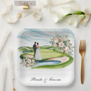 Golf Wedding themed on golf course Paper Plates