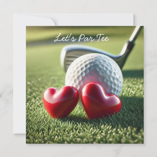 Golf WEDDING with golf ball on putting green  Invitation (Front)