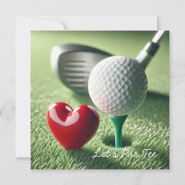 Golf WEDDING with golf ball on putting green  Invitation (Front)
