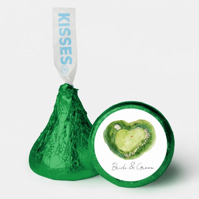 Golf wedding with heart shape golf course hershey®'s kisses® (Front)