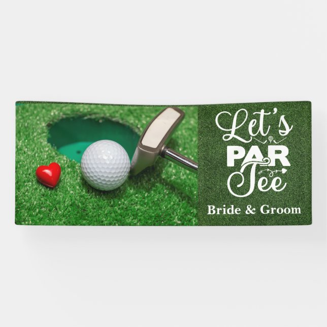 Golf Wedding with let's par tee Banner (Horizontal)