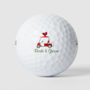 Golf  Wedding with script name bride and groom  Balls
