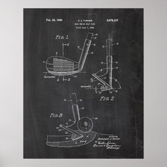 Golf Wedge Patent Poster (Front)