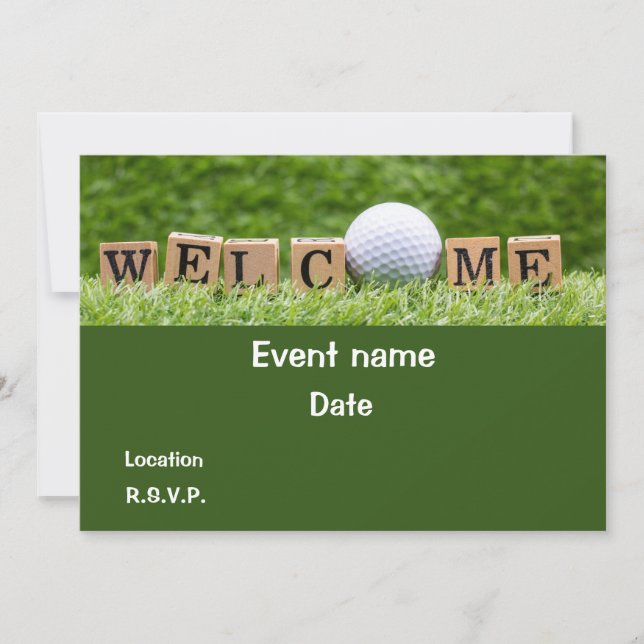 Golf  Welcome party invitation card (Front)