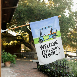 Golf Welcome to golfer house  House Flag