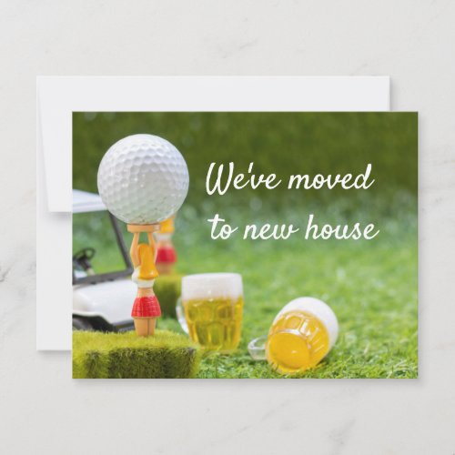 Golf weve moved to new house with golf ball announcement