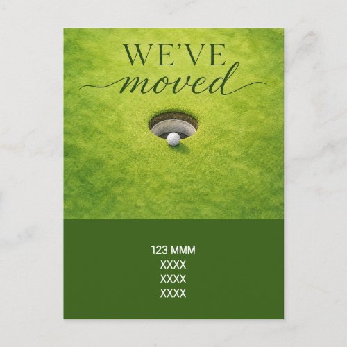 Golf we've moved to new house with golf ball Card
