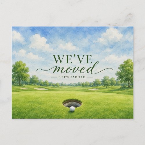 Golf we've moved to new house with golf ball Card