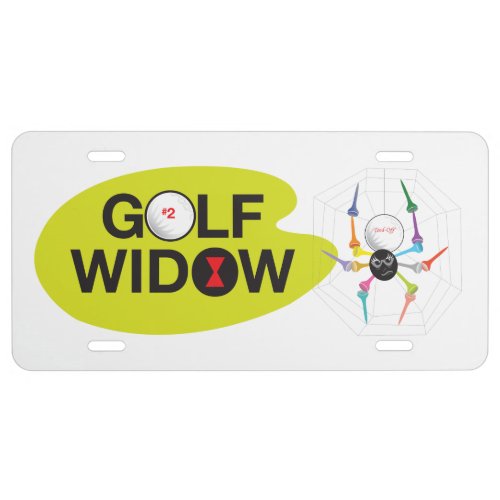 Golf Widow Badge of Honor Black Widow Spider License Plate