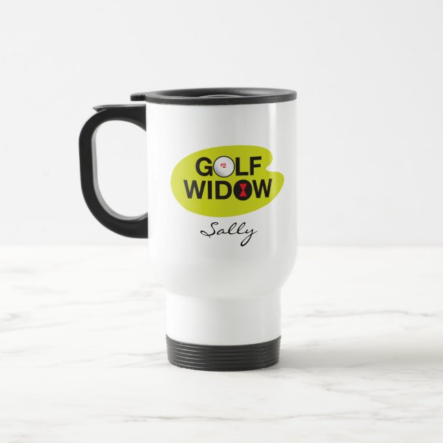Golf Widow_Badge of Honor_Black Widow Spider Tees Travel Mug (Left)