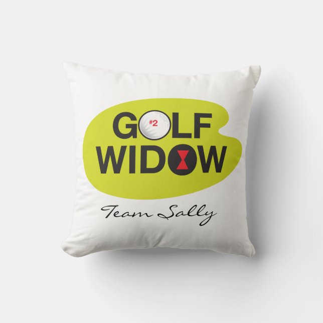 Golf Widow Badge of Honor personalized Throw Pillow (Front)