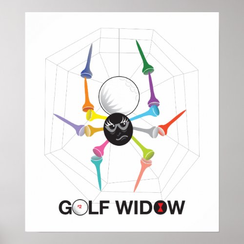 Golf Widow Black Widow Spider Tees 1 Poster