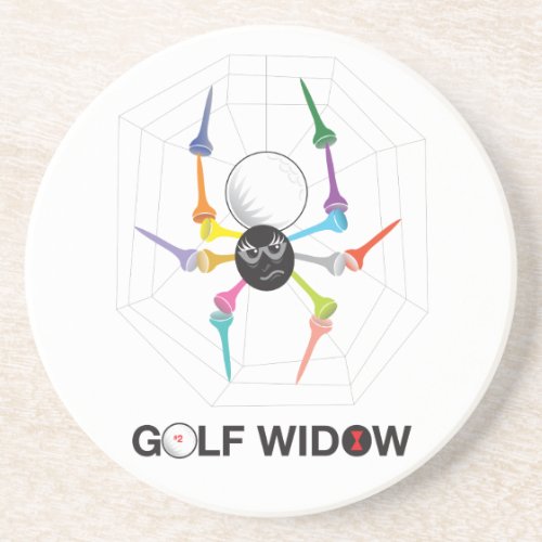 Golf Widow Black Widow Spider Tees Coaster