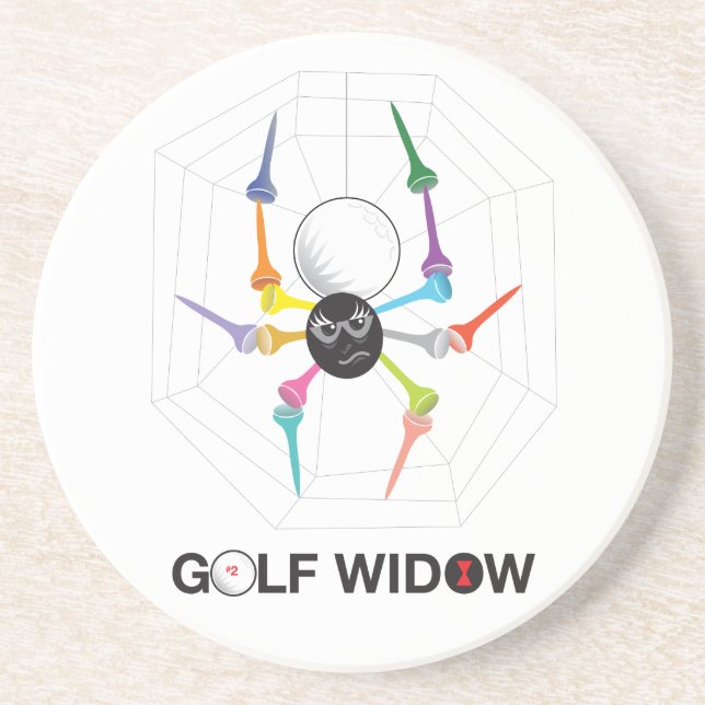 Golf Widow Black Widow Spider Tees Coaster (Front)