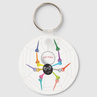 Golf Widow Black Widow Spider Tees Keychain