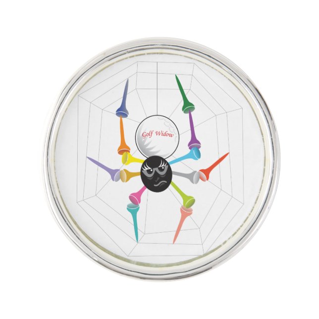 Golf Widow Black Widow Spider Tees Pin (Front)