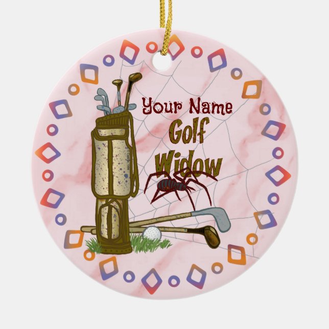 Golf Widow golf Ceramic Ornament (Front)