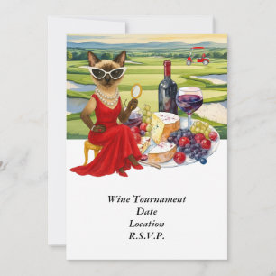 Golf wine tasting tournament with wine at course  invitation
