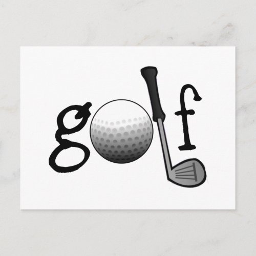 Golf with Club and Ball Postcard