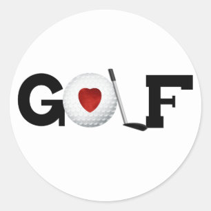 Golf with Golf Ball Classic Round Sticker