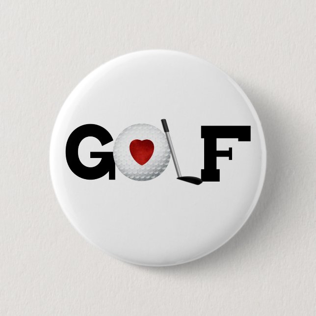Golf with Golf Ball Pinback Button (Front)
