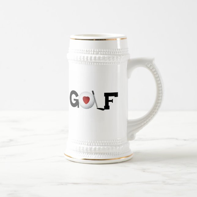 Golf With Golf Ball Tshirts and Gifts Beer Stein (Right)