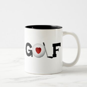 Golf With Golf Ball Two-tone Coffee Mug by sport_shop at Zazzle