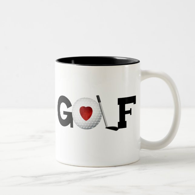 Golf with Golf Ball Two-Tone Coffee Mug (Right)